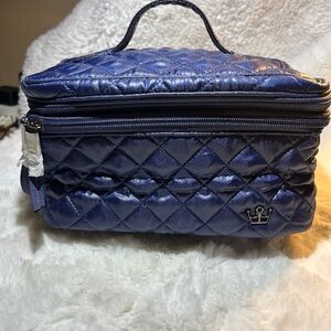 Brand New Oliver Thomas Not A Trainwreck Case – Blue Quilted Double Pouch Zipper